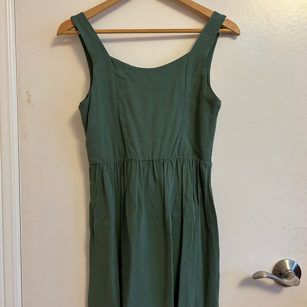 Monteau Forest Green Button-Front Midi Dress - Picture 6 of 12